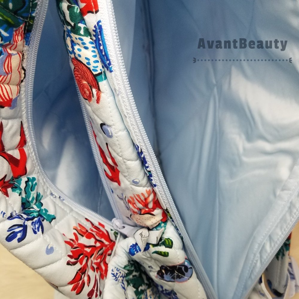 Vera Bradley Large Essential Backpack Anchors Aweigh Lunch Bunch Set Cotton Blue - Picture 6 of 16